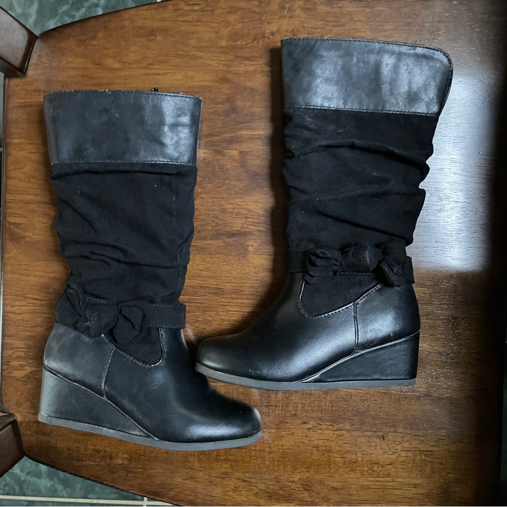 Hilary Black Leather Gurl’s Boots Size 11M Boots